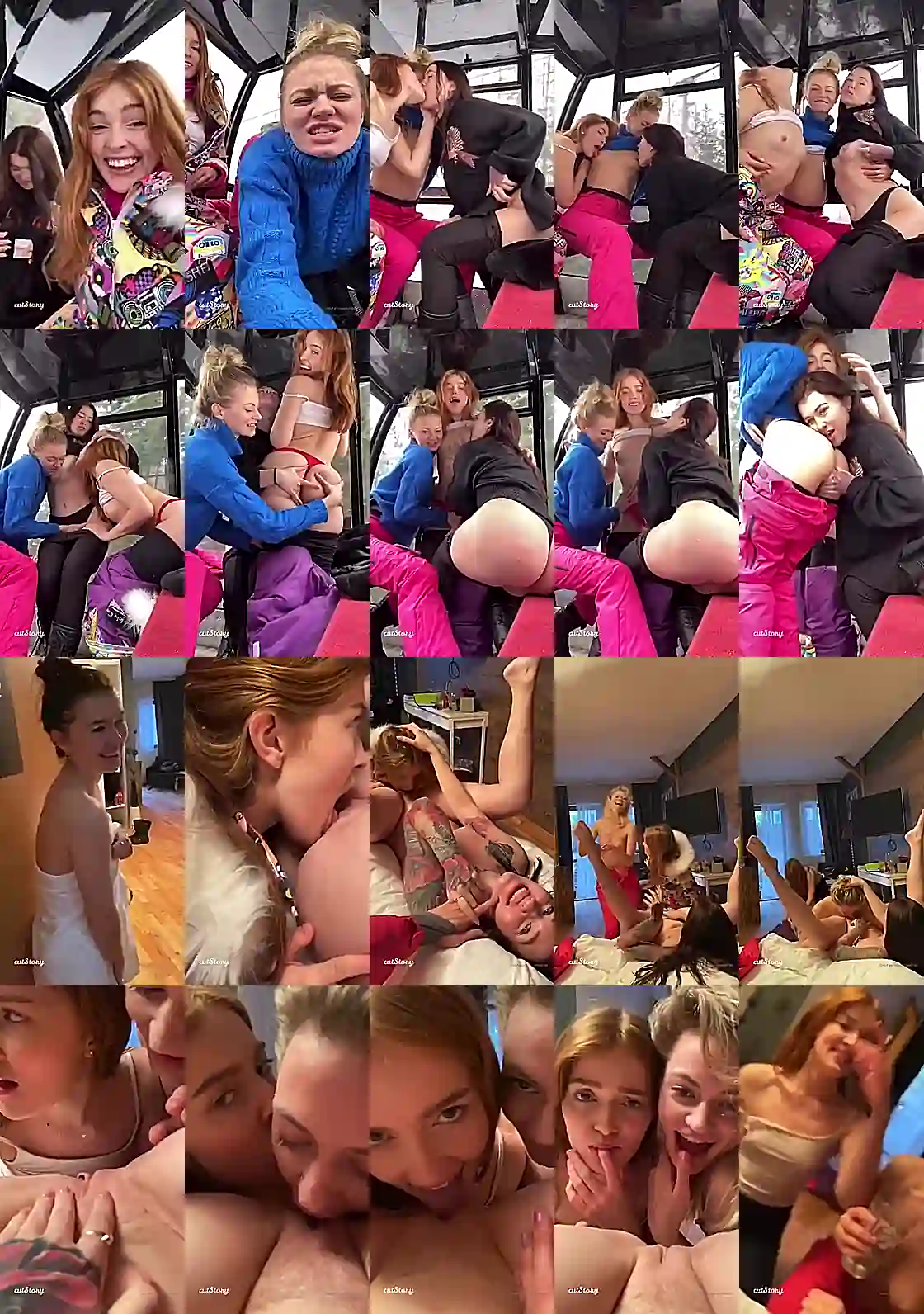 Three crazy lesbians engaging in unbridled orgies together intensely