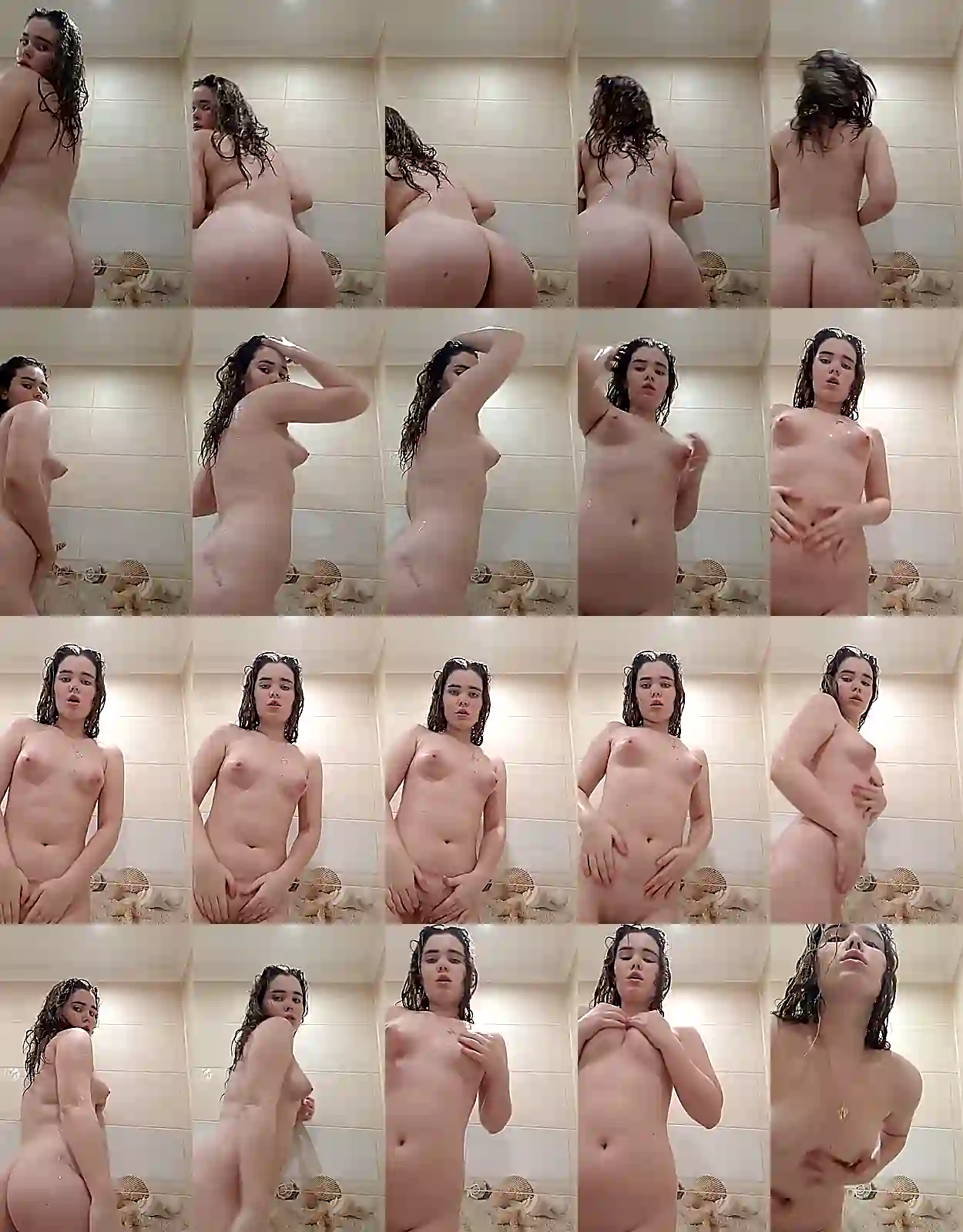 Brunette Beauty in the Bathroom: Naked and Sultry Self-Discovery